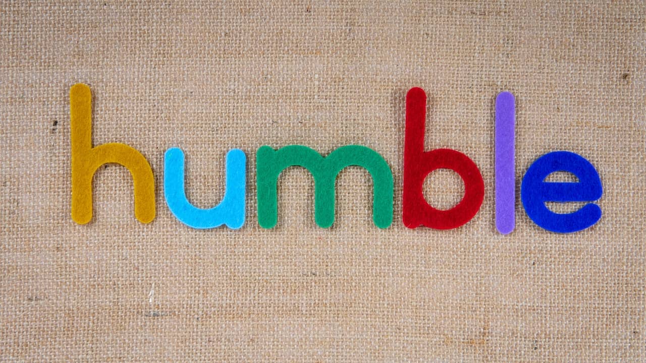 stripe letters making word "humble"