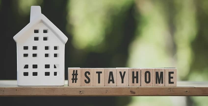 stay home wood letters