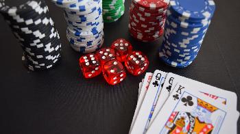 casino chips and cards and dices