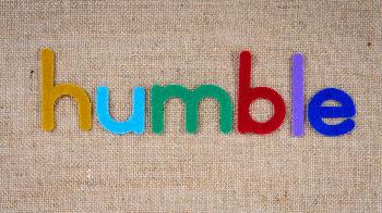 stripe letters making word "humble"