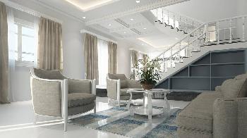 luxury interior (white color) of the house