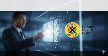 man investigating numbers shown on digital screen