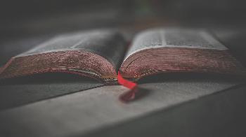 old book on the dark table