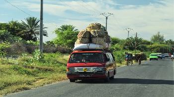 small bus on african road